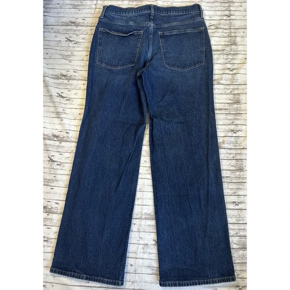 J Crew Jeans Women 30x29 Blue Denim Full Length Wide Leg Stretch Button Fly - Picture 3 of 11